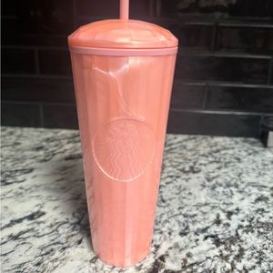 Starbucks Venti Pearl pink/peach Dome Tumbler